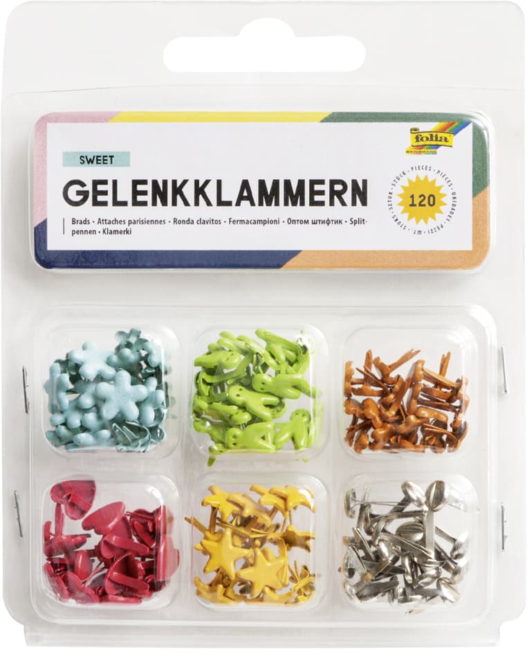 Folia Musterbeutelklammern / Brads , Formen, , Sortiert