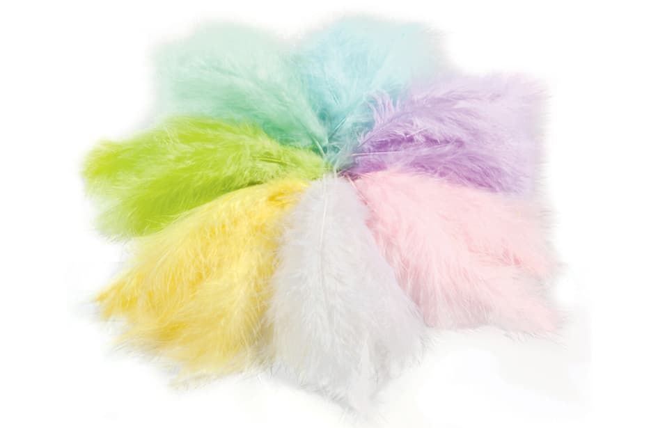 Folia Flauschfedern, 100 G, Pastellfarben
