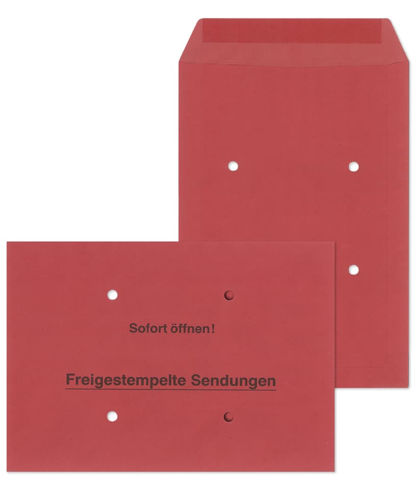 Mailmedia Versandtasche , Freigestempelte Sendungen, , B4, Rot