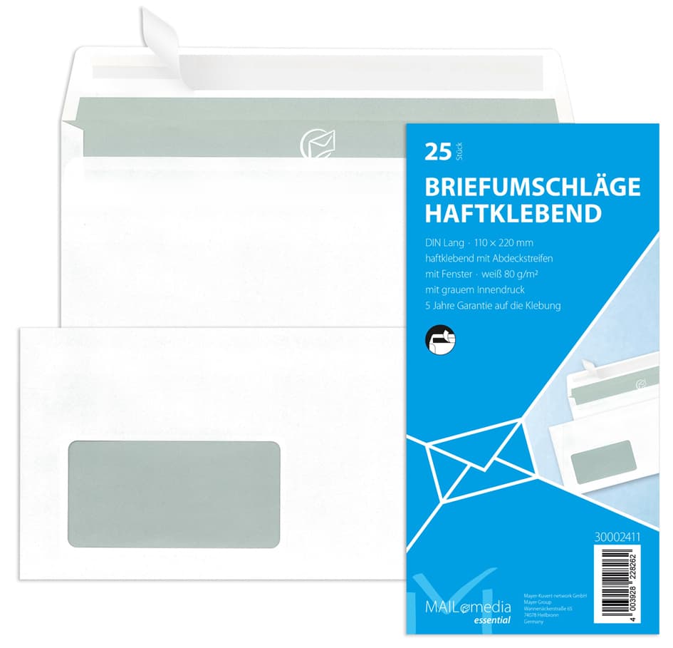 Mailmedia Briefumschlag Offset Weiß, Din Lang, Mit Fenster
