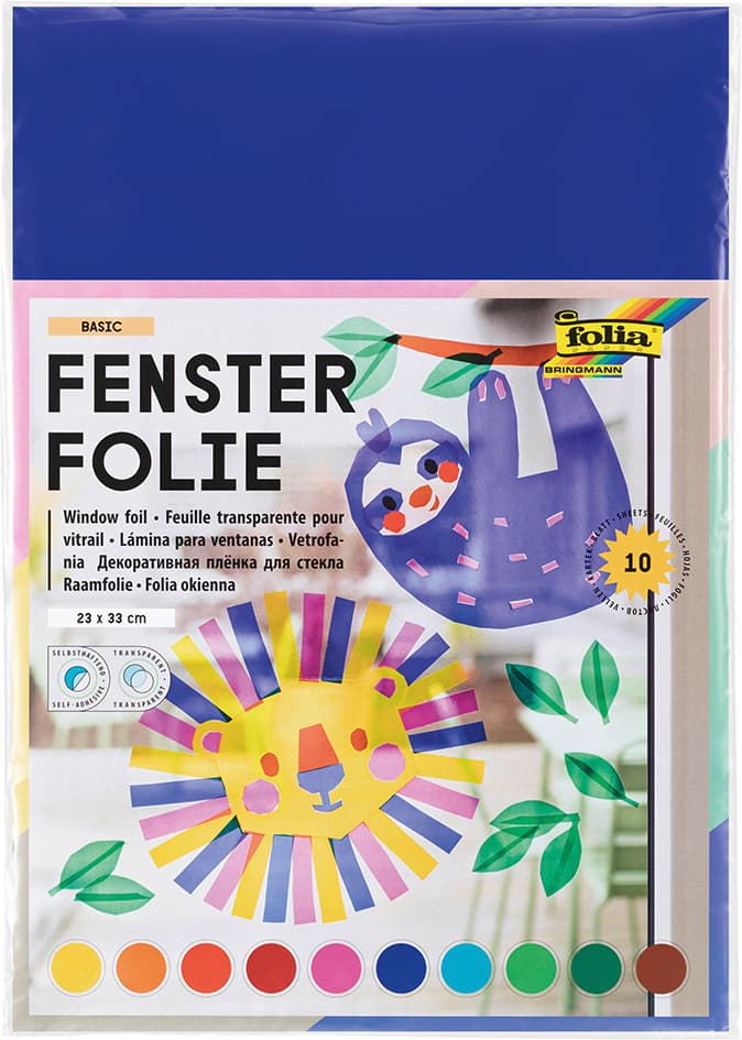 Folia Fensterfolie, 230 X 330 Mm, Farbig Sortiert