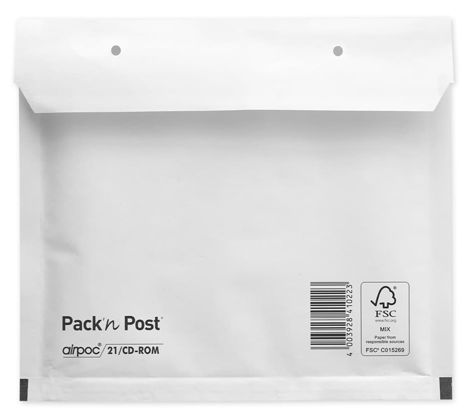 Mailmedia Cd-Luftpolster-Versandtaschen, Typ Cd, Weiß, 14 G