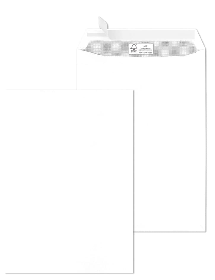 Mailmedia Versandtasche, Din C4, Ohne Fenster, Weiß