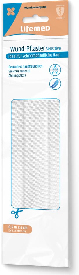 Lifemed Wund-Pflaster , Sensitive, , Weiß, 500 Mm X 60 Mm