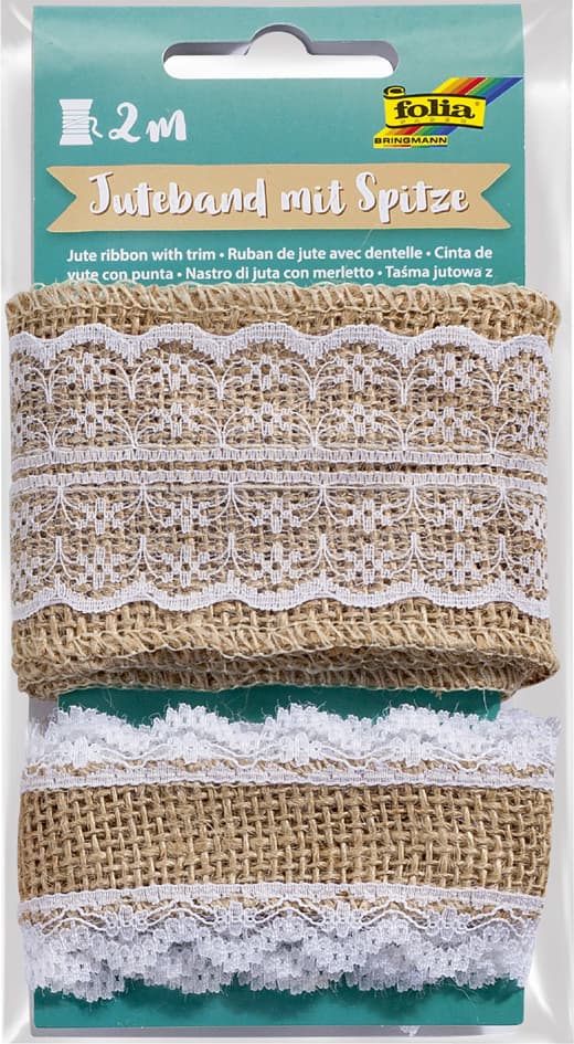 Folia Juteband Mit Spitze, 2 X 1 M