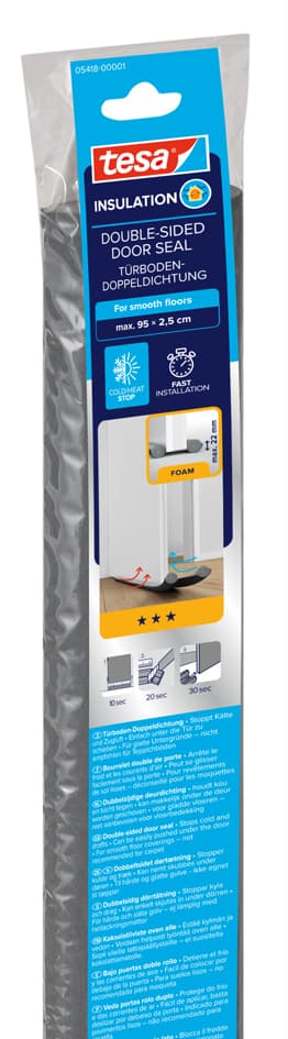 Tesa Insulation Türbodendoppeldichtung, Grau, 25 Mm X 0,95 M