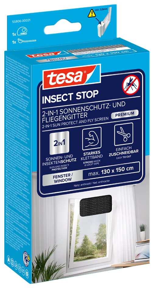 Tesa Fliegengitter Insect Stop Mit Sonnenschutz Für Fenster