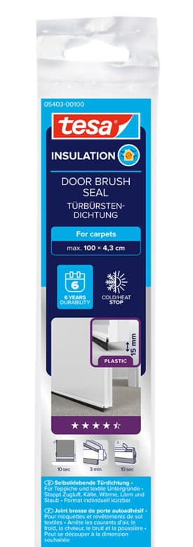 Tesa Insulation Türdichtschiene, Weiß, 43 Mm X 1 M