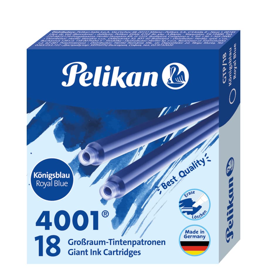 Pelikan Großraum-Tintenpatronen 4001 Gtp/18, Königsblau