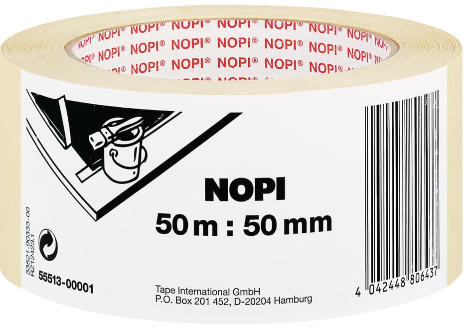 Nopi Maler Krepp Papierabdeckband, 30 Mm X 50 M, Beige