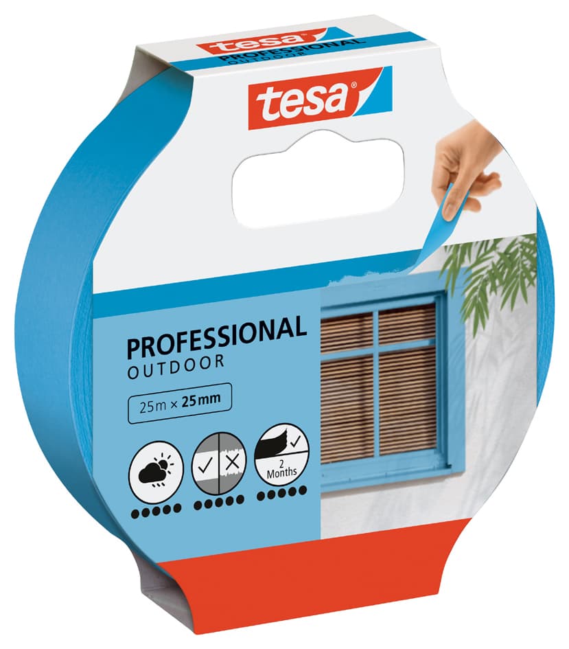 Tesa Papierabdeckband Professional Outdoor, 25 Mm X 25 M
