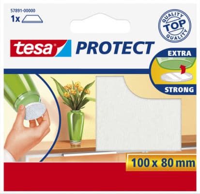 Tesa Protect Filzgleiter, Weiß, Maße: 100 X 80 Mm
