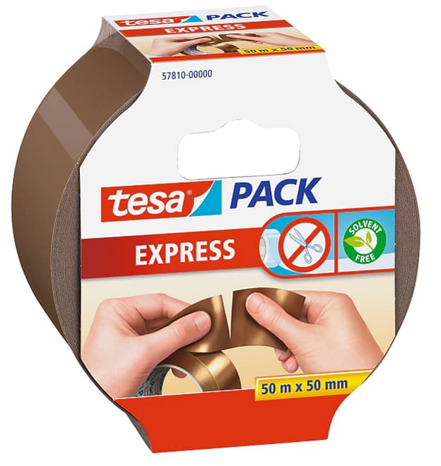 Tesapack Verpackungsklebeband Express, 50 Mm X 50 M, Braun