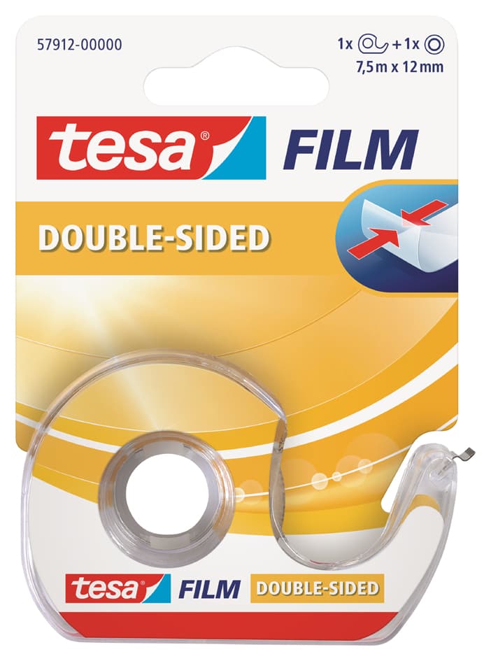 Tesa Film, Doppelseitig, 12 Mm X 7,5 M + Einwegabroller