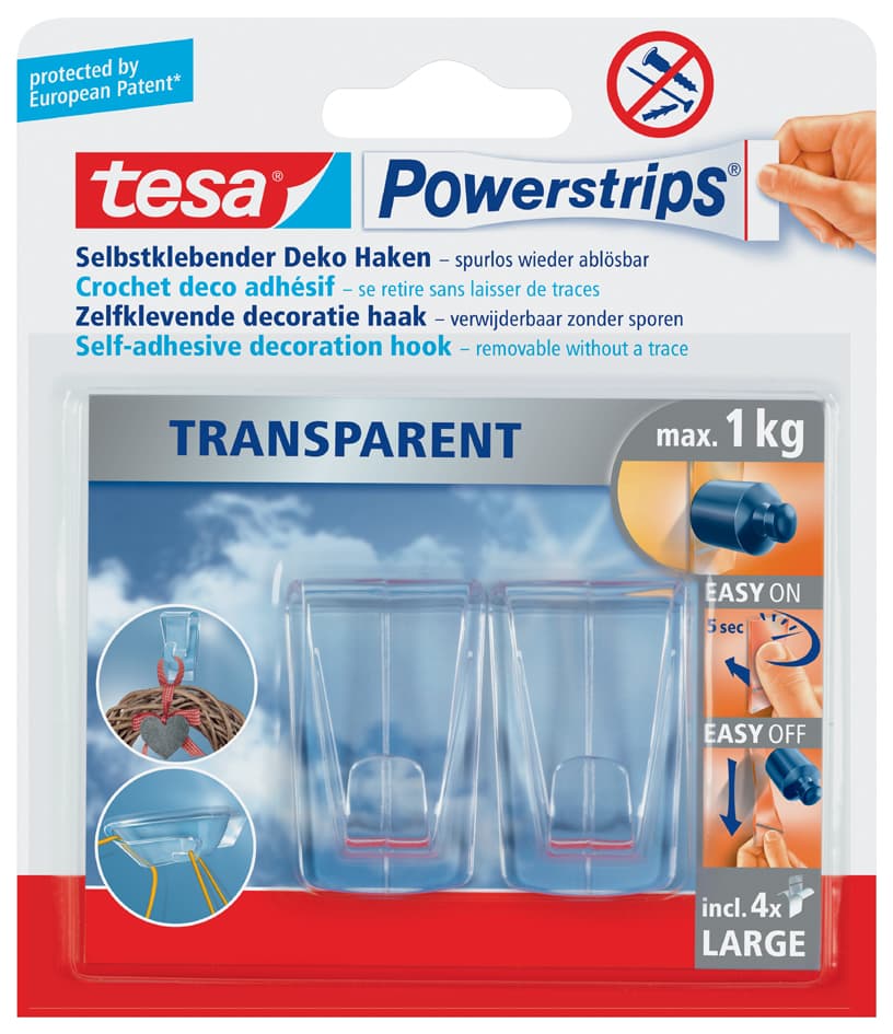 Tesa Powerstrips Deco-Haken Xl, Haltekraft: Max. 1,0 Kg