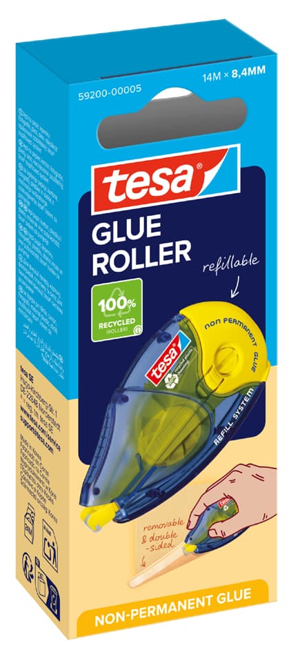 Tesa Refill-Kleberoller Nonpermanent Glue, 8,4 Mm X 14 M