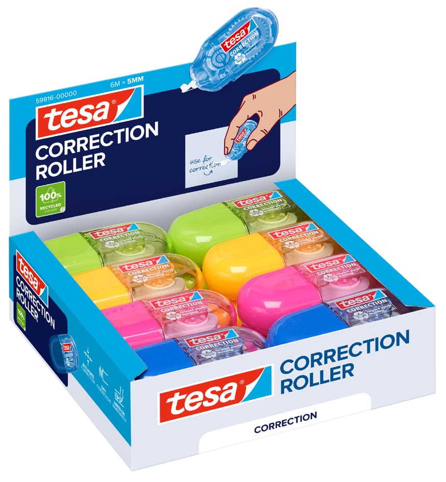 Tesa Einweg-Korrekturroller Mini, 5 Mm X 6 M, Display