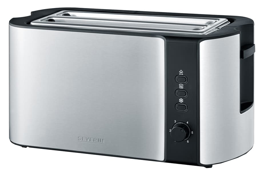 Severin 4-Scheiben-Toaster At 2590, Edelstahl / Schwarz