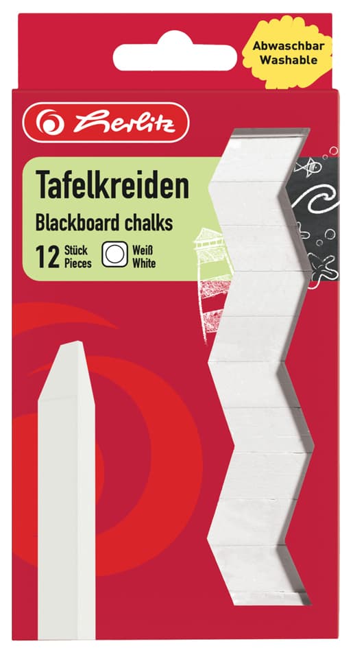 Herlitz Wandtafelkreide, Weiß, 36er Karton-Etui