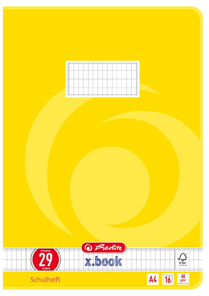 Herlitz Schulheft X.Book, Din A4, Lineatur 29 / Rautiert