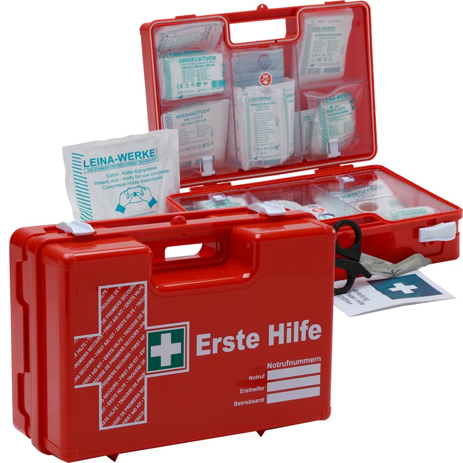 Leina Erste-Hilfe-Koffer Maxi, Inhalt Din 13157, Orange