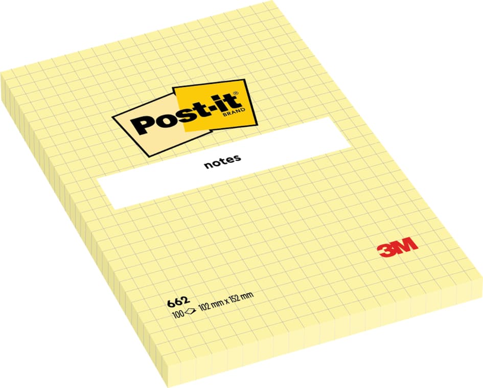 Post-It Haftnotizen Notes, Liniert, 101 X 101 Mm, Gelb