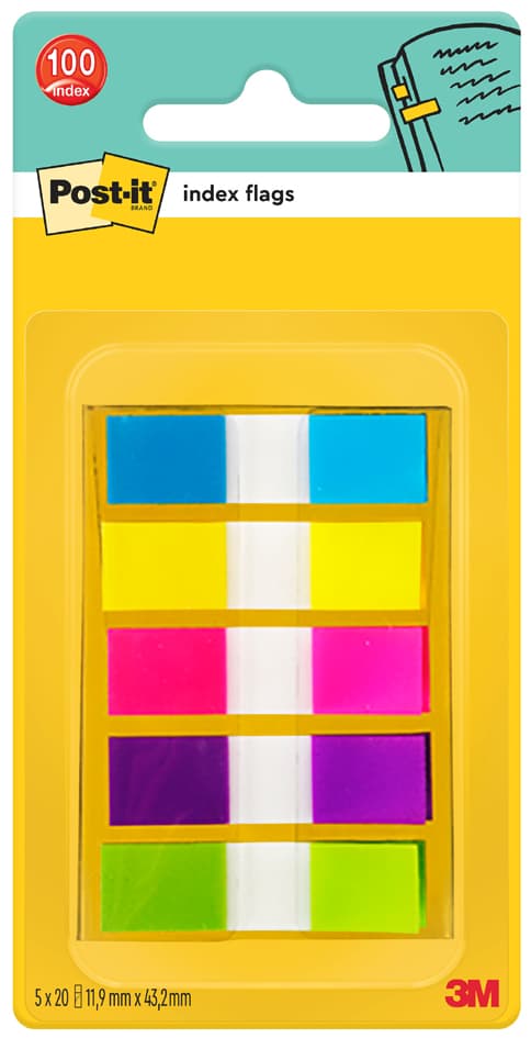 Post-It Haftmarker Index Mini, 11,9 X 43,2 Mm, Neonfarben