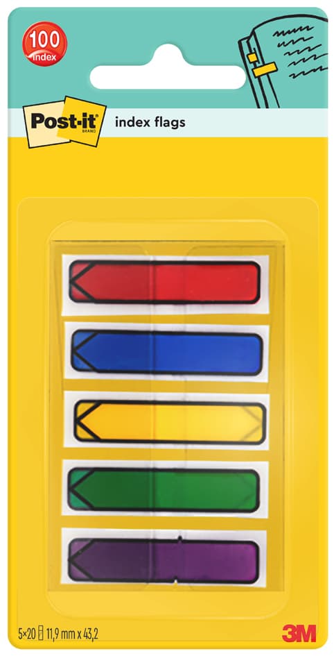 Post-It Haftmarker Index Pfeile, 11,9 X 43,2 Mm, 5-Farbig