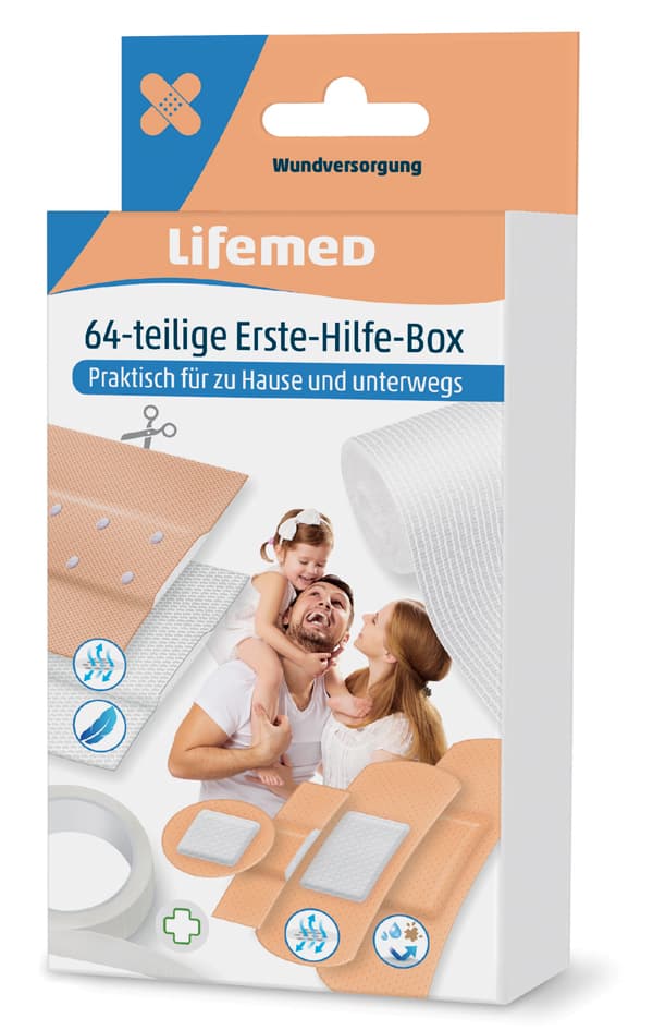 Lifemed Erste-Hilfe-Pflaster-Box, 64-Teilig