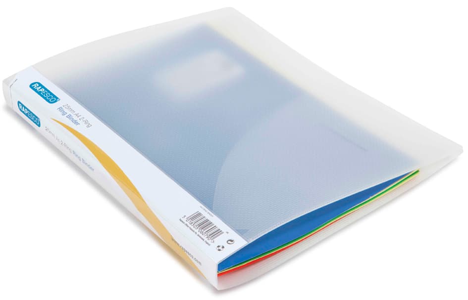 Rapesco Ringbuch, Din A4, 2-Ring-Mechanik, 25 Mm,Transparent