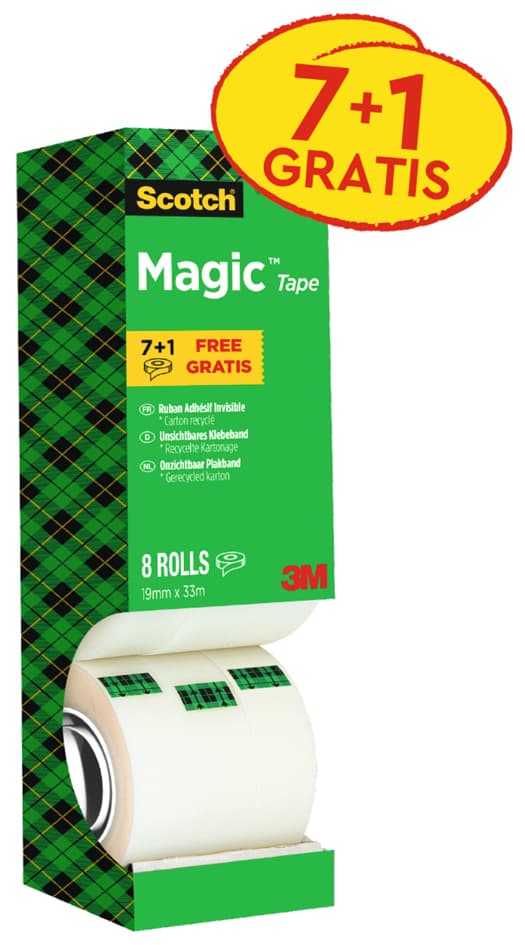 Scotch Klebefilm Magic 810, 19 Mm X 33 M, 7+1 Gratis