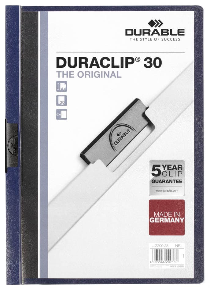 Durable Klemmhefter Duraclip Original 30, Din A4, Nachtblau
