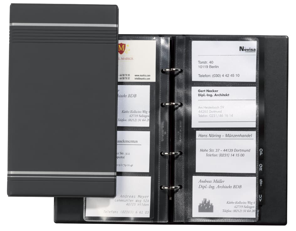 Durable Visitenkarten-Ringbuch Visifix, Schmal, Anthrazit