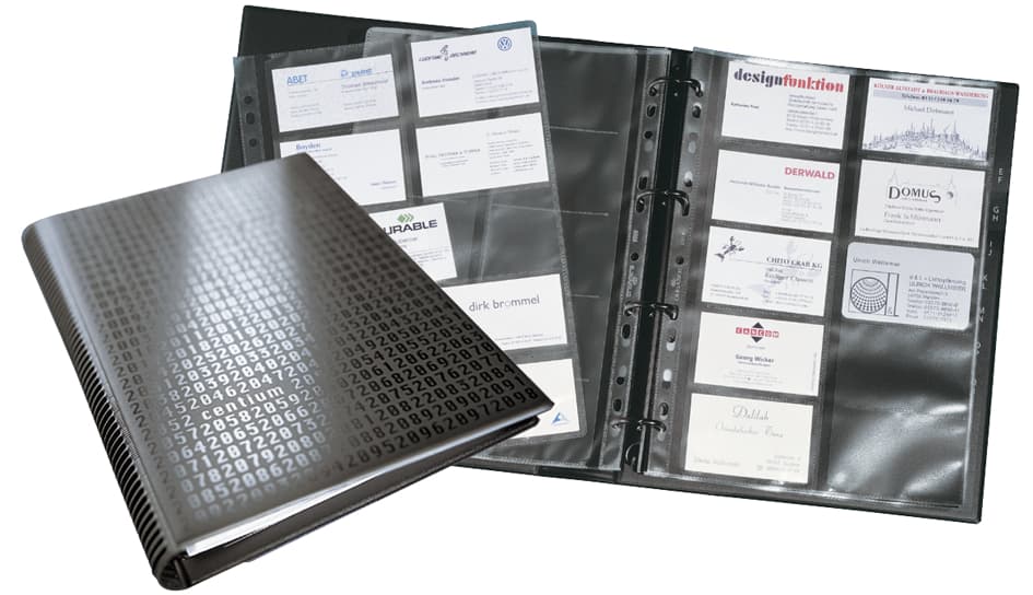 Durable Visitenkarten-Ringbuch Visifix Centium, Schwarz