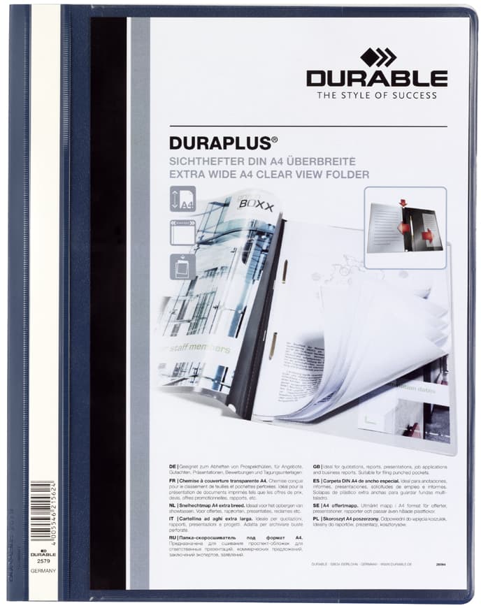 Durable Schnellhefter Duraplus, Din A4, Dunkelblau