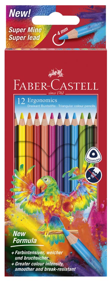 Faber-Castell Dreikant-Buntstifte, 12er Etui