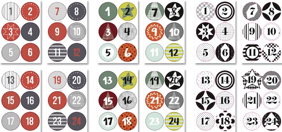 Folia Weihnachts-Sticker , Adventskalender, , Sortiert