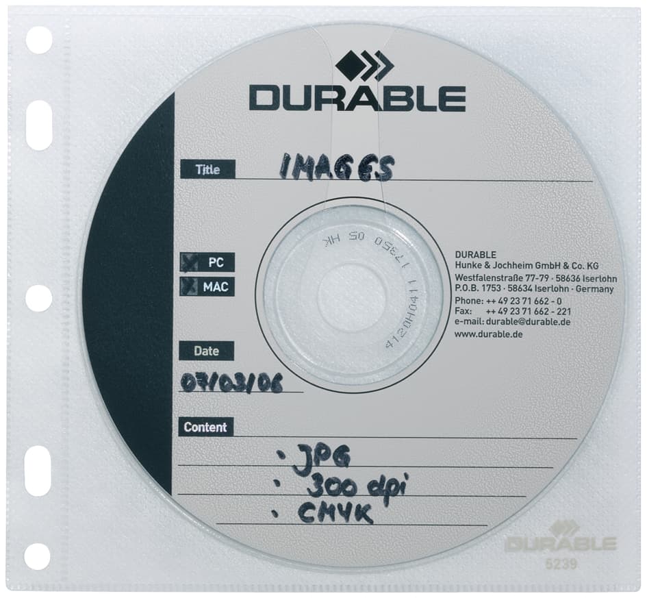 Durable Cd-/Dvd-Hülle Cover File, Pp, Transparent