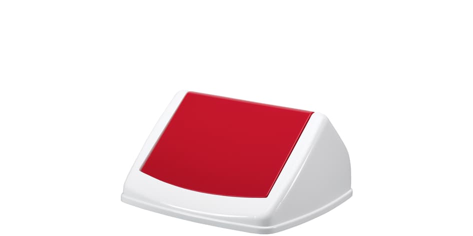 Durable Deckel Durabin Flip Lid Square 40, Weiß/Rot