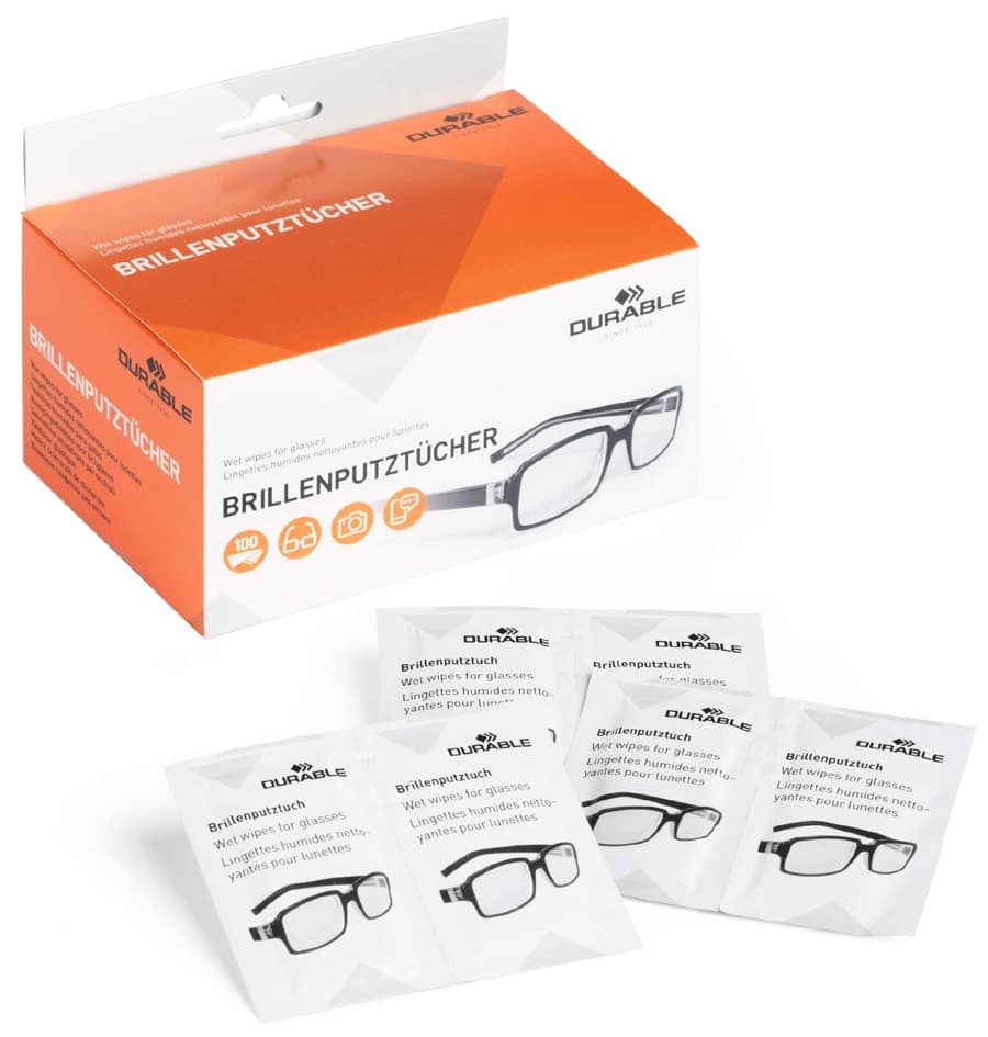 Durable Brillen-Putztuch, 100er Pack