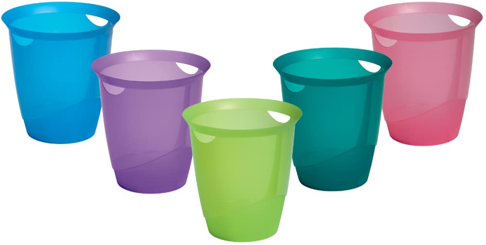 Durable Papierkorb Trend, 16 Liter, Blau Transluzent
