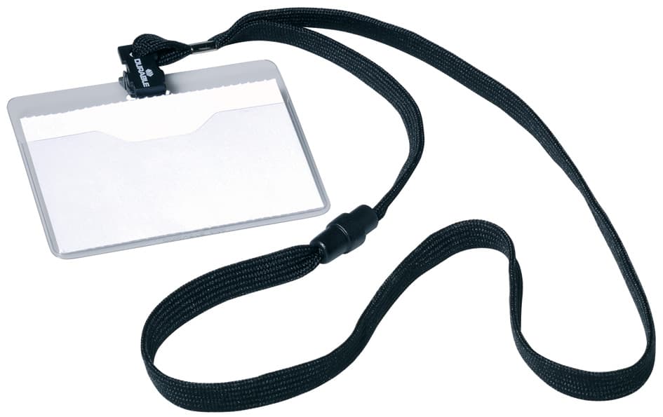 Durable Namensschild, Mit Textilband, 90 X 60 Mm, Schwarz