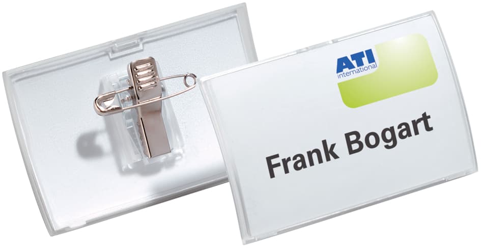 Durable Namensschild Click Fold, Mit Kombiklemme, 75 X 40 Mm