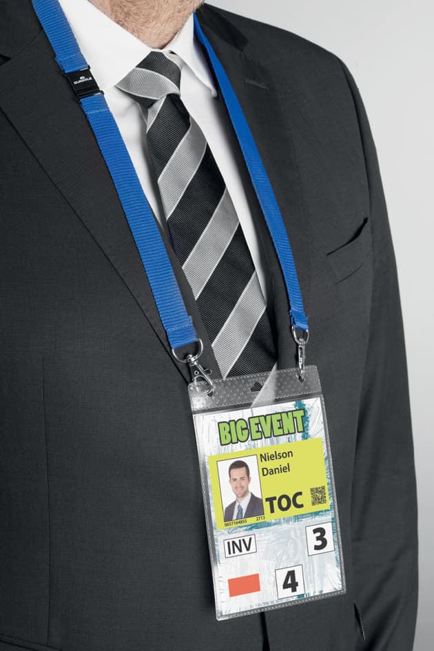 Durable Event-Namensschild, Mit Textilband, Din A6