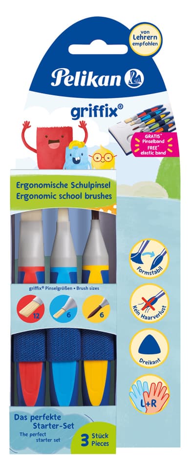Pelikan Griffix Schulpinsel-Starter-Set, 5-Teilig