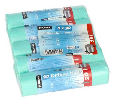 Starpak Mülleimerbeutel Hdpe, 20 Liter, Mintgrün
