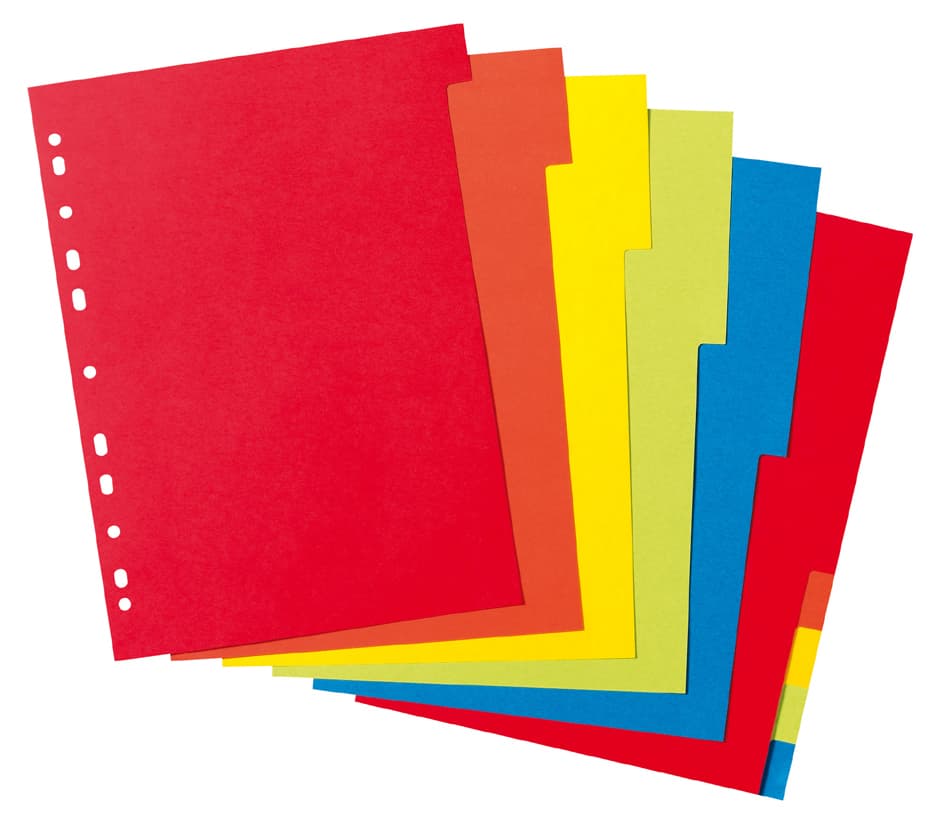 Herlitz Karton-Register, Blanko, Din A4, Farbig, 10-Teilig