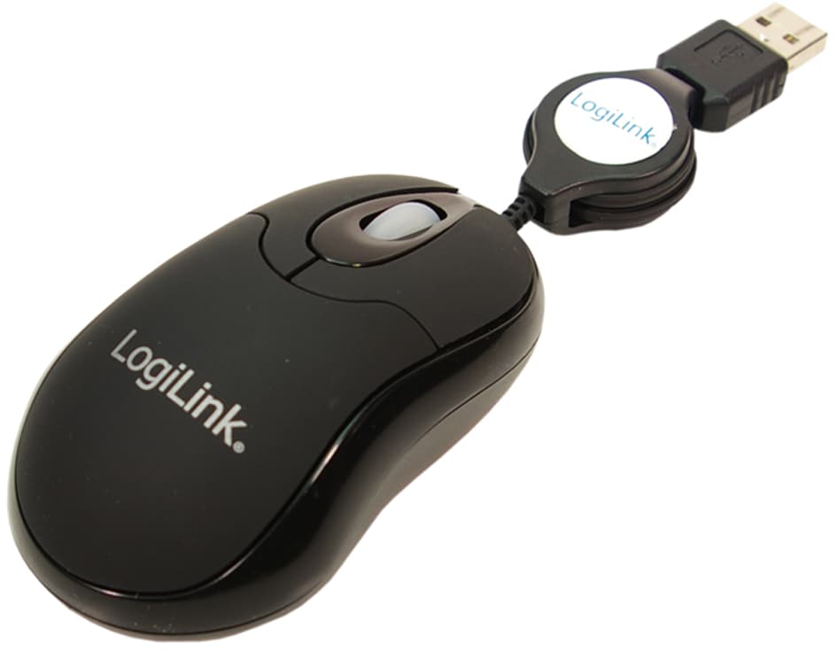 Logilink Optische Mini Notebook Maus Mit Kabeleinzug