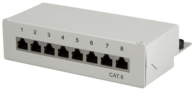 Logilink Desktop Patch Panel Kat.6, Geschirmt, 8 Port, Grau