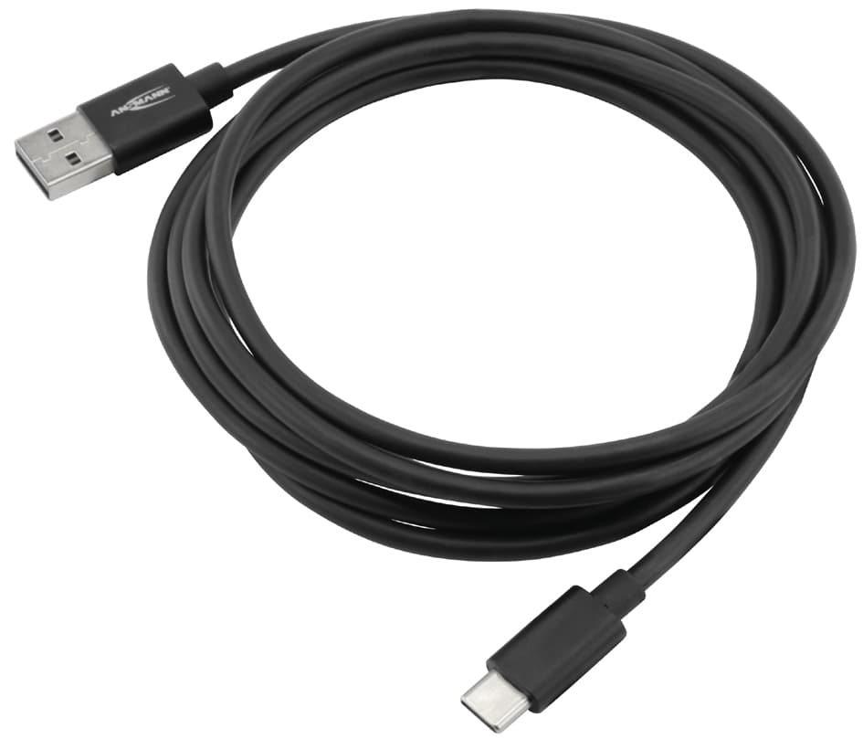 Ansmann Daten- & Ladekabel, Usb-A - Usb-C, 2,0 M, Schwarz